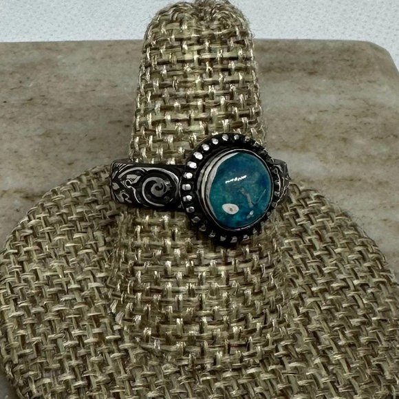 Mexican Galaxy Opal Ring - Picture 2 of 3